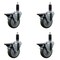 Service Caster 4'' Gray Poly Swivel 1-1/8'' Expanding Stem Caster Set with Brake, 4PK SCC-EX20S414-PPUB-PLB-118-4 - alternate 1